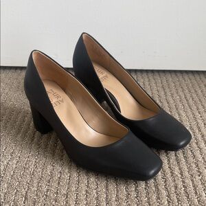 Naturalizer Black Square-Toe Heels